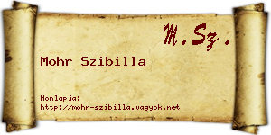 Mohr Szibilla névjegykártya